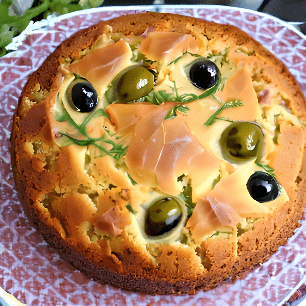Cake au jambon et olives