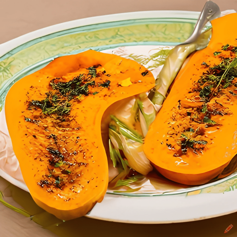 Recette de la Courge butternut poêlée aux herbes