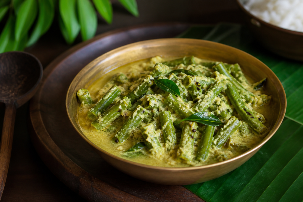 Curry de crevettes à la noix de coco, tamarin et feuilles de curry (inspiration Kérala)